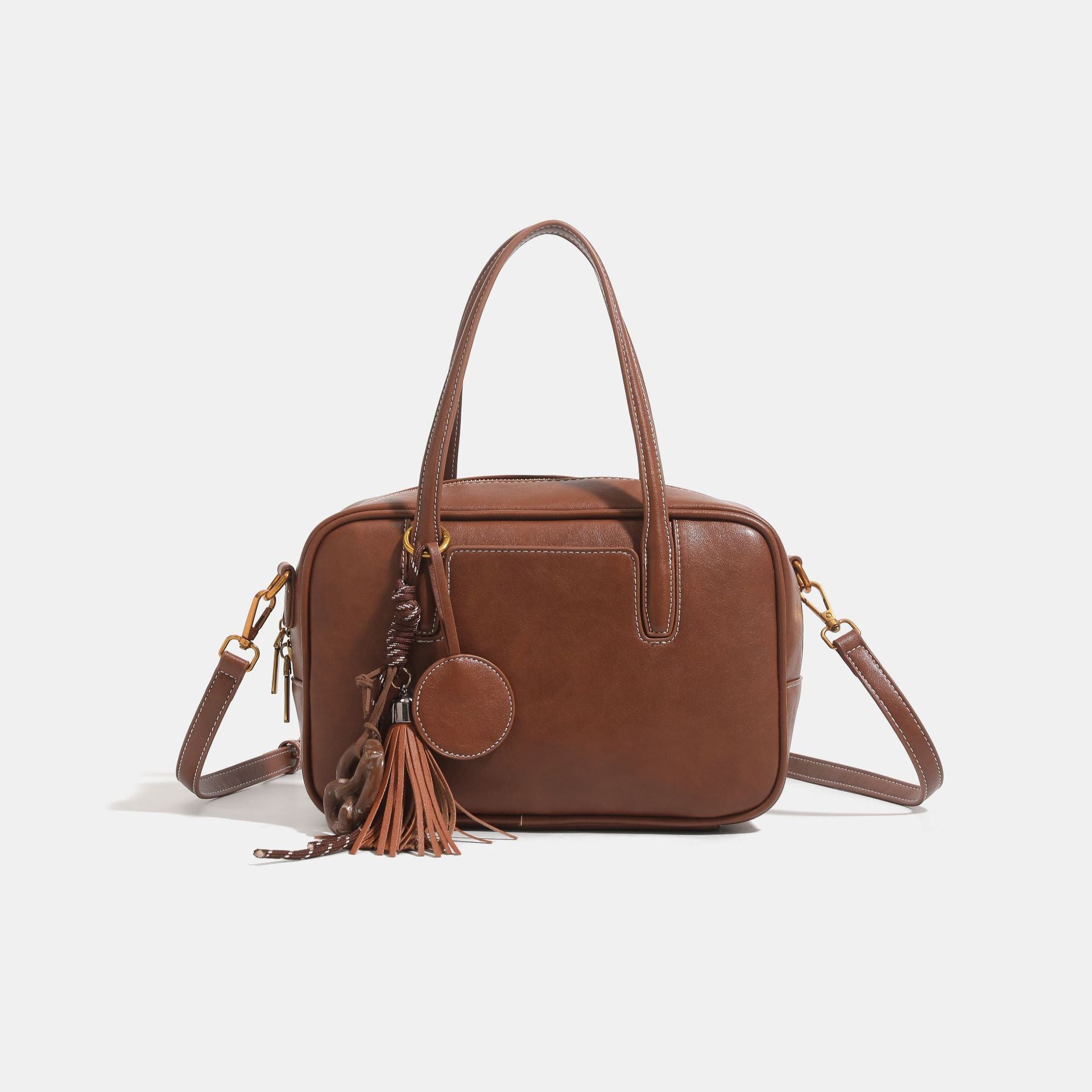 Vintage bowling tote bag women's 2025 autumn new large-capacity portable shoulder bag commuter messenger bag