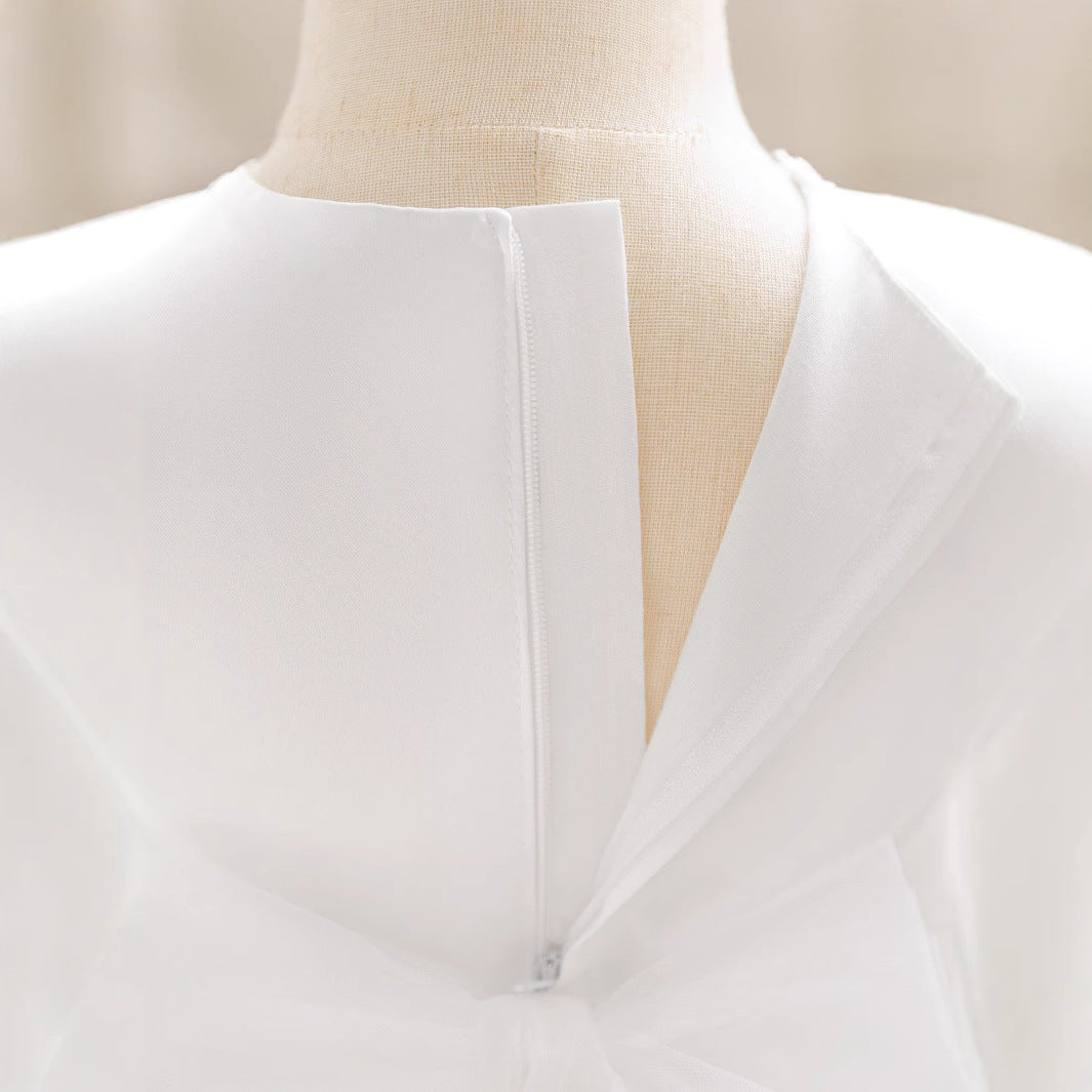 White children's dress 2025 new princess dress banquet fashion dress host piano performance clothes