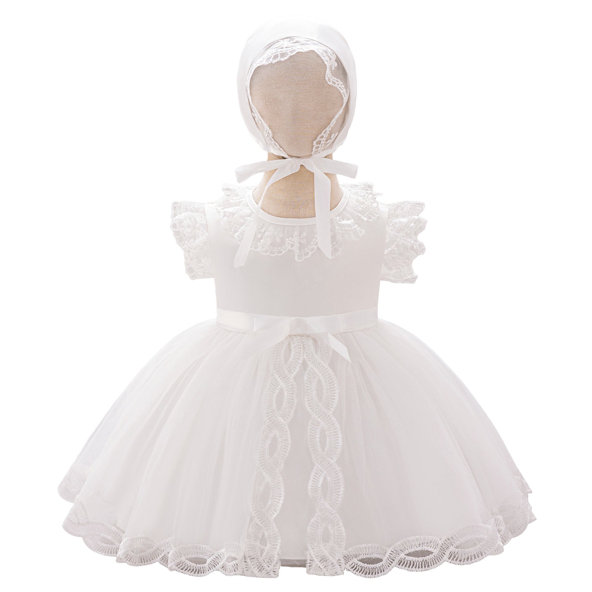 Infants and toddlers, baby year-old washing dress, baby girl embroidered mesh princess dress, children's full moon 100-day grab week dress