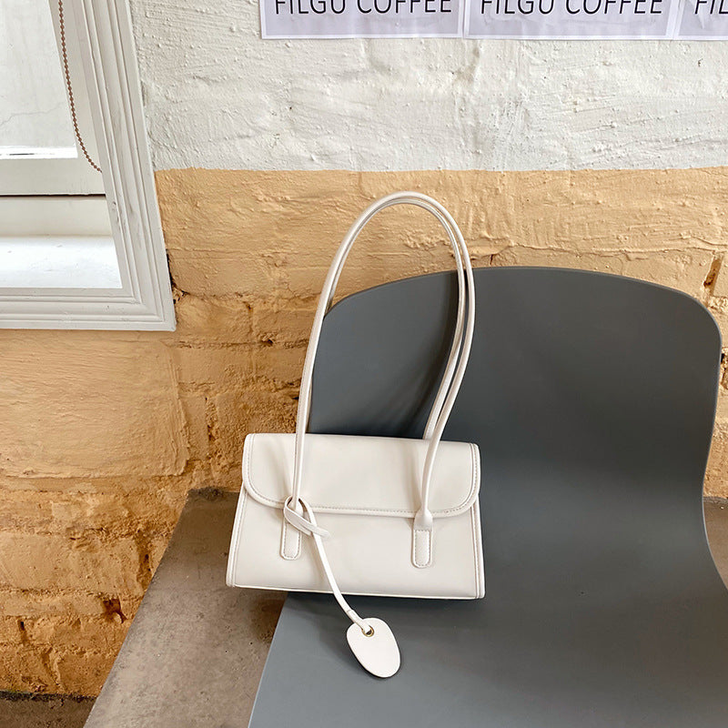 Korean-Style Textured Shoulder Bag