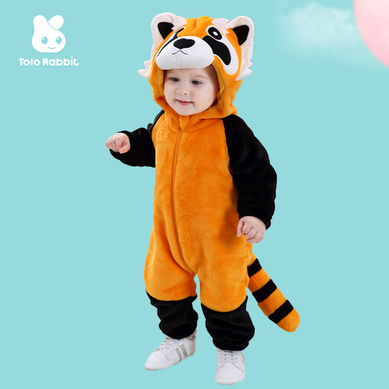 Qile Rabbit Baby One-Piece Spring Baby Out Clothing Infant Baby Climbing Clothing Animal Series Single Layer Main Chain