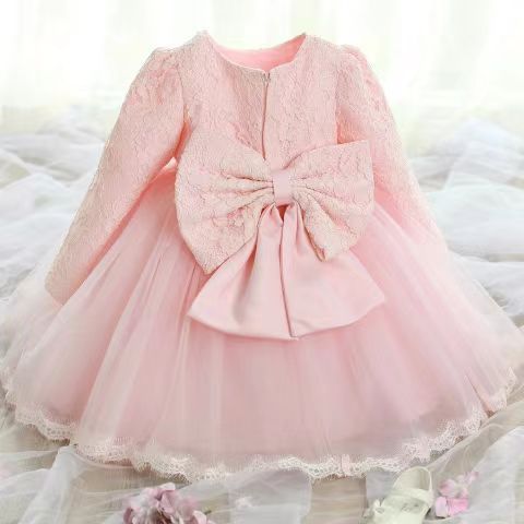 Children's big bow princess dress
