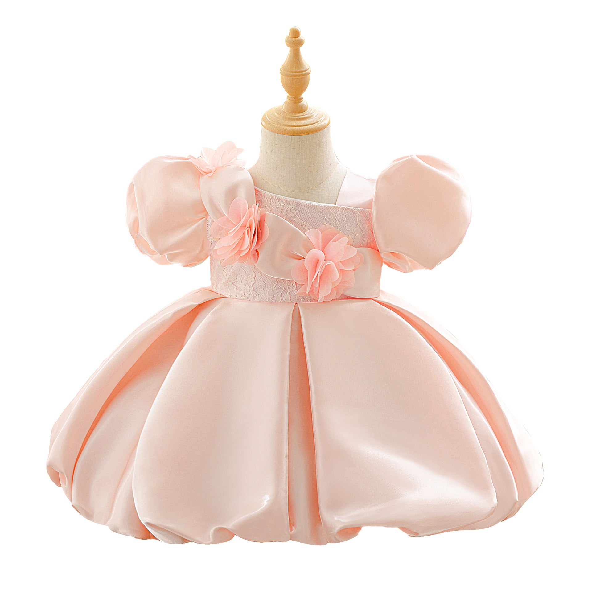 Children's princess dress 2025 new one-year-old dress baby girl bubble sleeve bud dress princess dress one piece hair