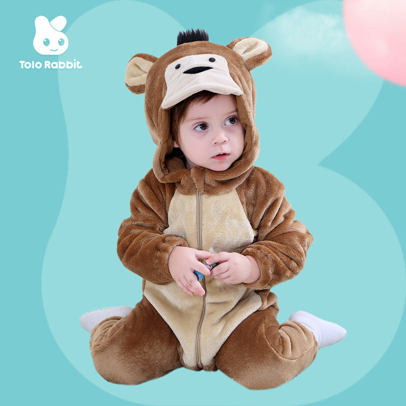 Spring and Autumn new animal-shaped jumpsuit Romper single-layer baby clothes Qile Rabbit wholesale H3360