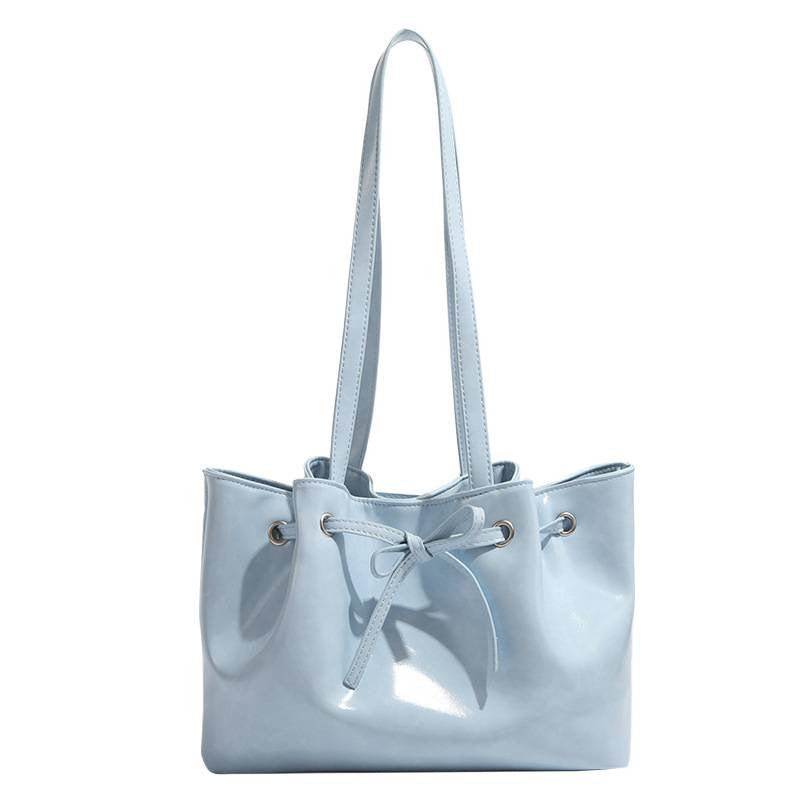 Korean version ins dumpling bag women's autumn and winter bow drawstring bucket bag bag fashionable versatile portable shoulder armpit bag