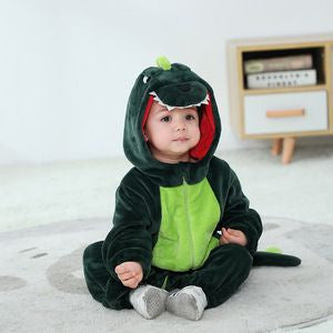 Qile Rabbit Spring and Autumn Styling Clothing Infant Cute Multicolor Dinosaur Three-dimensional Tail onesie H3340