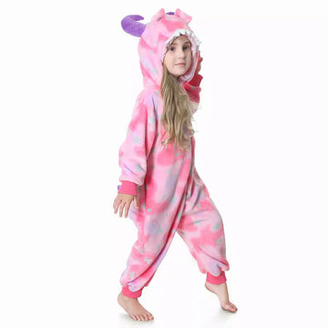 Autumn new children's cartoon styling clothes flannel single-layer tie-dye multi-color, monster styling onesie