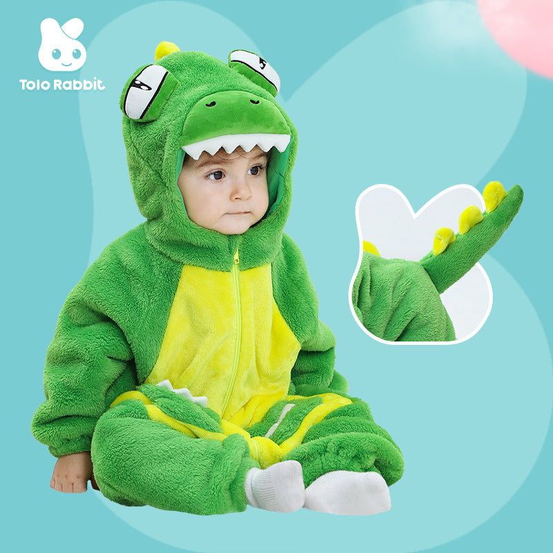 Autumn new 0-3 year old baby single-layer cartoon-shaped one-piece Romper, little monster-shaped one-piece Romper