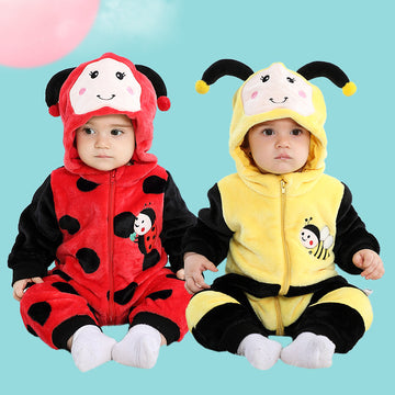 Qile Rabbit Autumn New Infants and Toddlers Two-color Cartoon Animal Trend Fashion Styling Single-layer Comfortable Romper