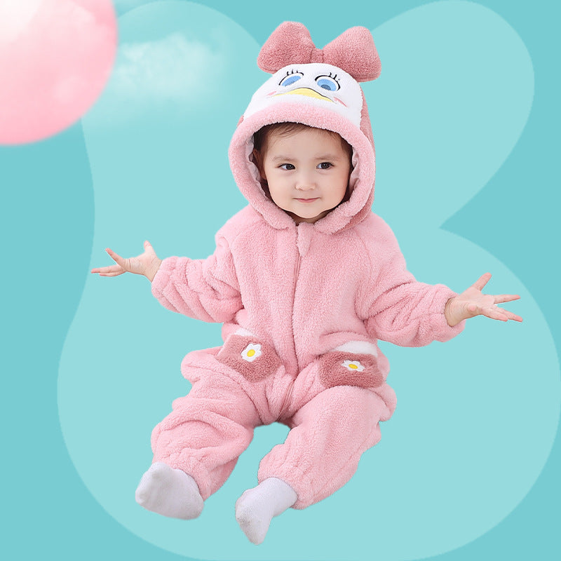 Spring and Autumn New Boys and Girls Children's Clothing Animal Cartoon Loose Romper Jumpsuit Going Out Climbing Clothing