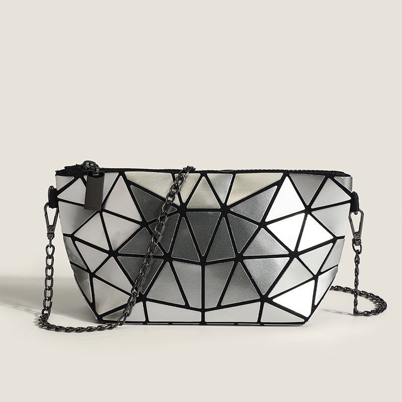 Women's Trendy Geometric Rhombus Laser Shoulder Bag