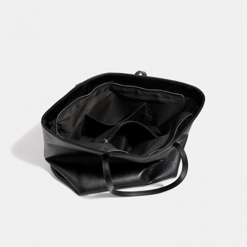 Cross-border large-capacity soft leather texture tote bag women's 2025 autumn and winter new commuter shoulder bag big bag tide