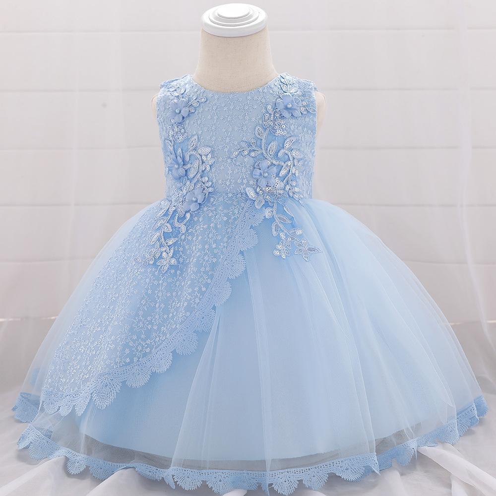 Foreign trade girls' birthday dress European and American new baby full moon wash sequined tutu skirt princess wedding dress European and American style