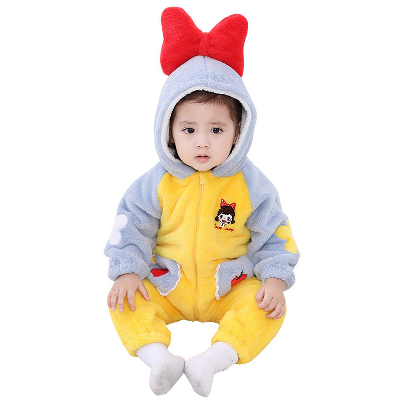 Qile Rabbit Autumn New 0-3 Year Old Infant Baby Cute Little Girl Embroidered One-piece Climbing Clothing Styling Clothing