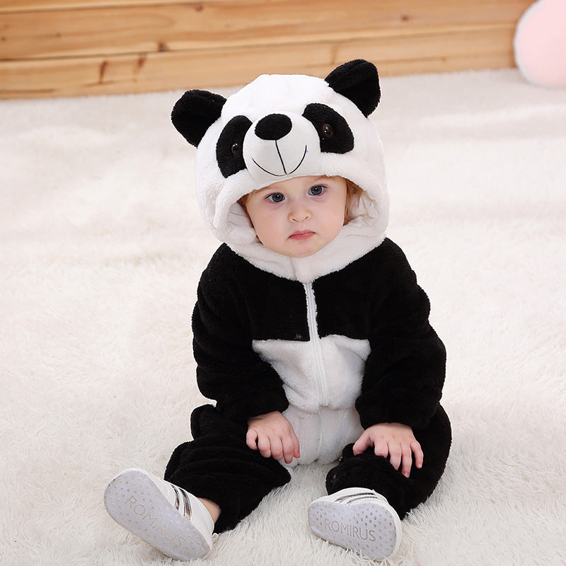 Infant and toddler treasure outing clothing wholesale flannel three-dimensional personalized cartoon shape animal one-piece Romper