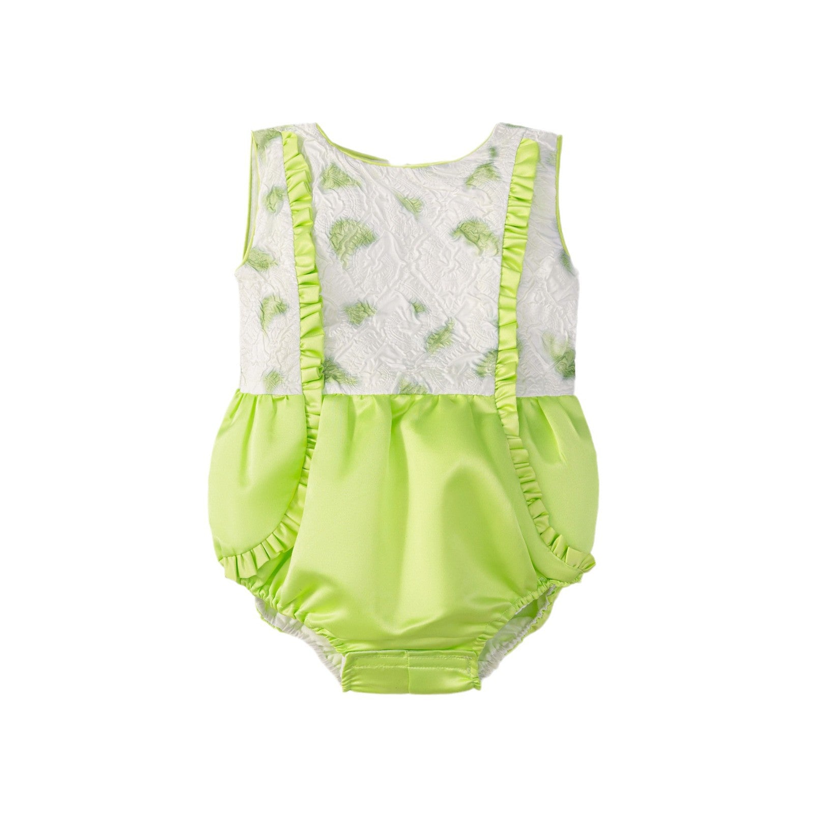 2024 new baby onesie baby climbing clothes newborn fart clothes satin printed girls babydress