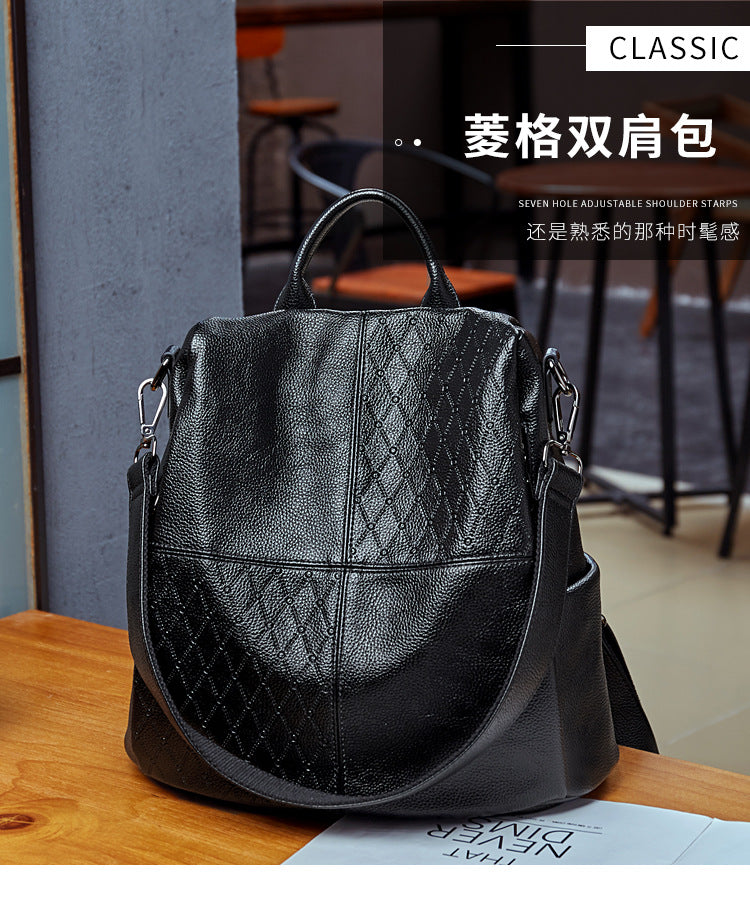 Korean version backpack women's 2025 new autumn and winter easy to fit soft leather large capacity women's anti-theft backpack leisure travel bag