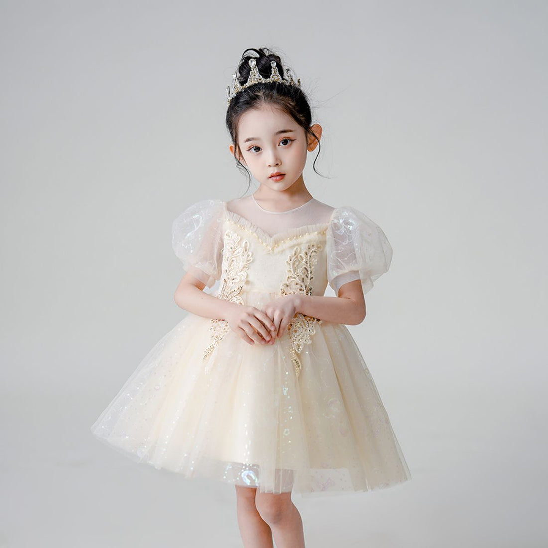 Bubble sleeve princess dress