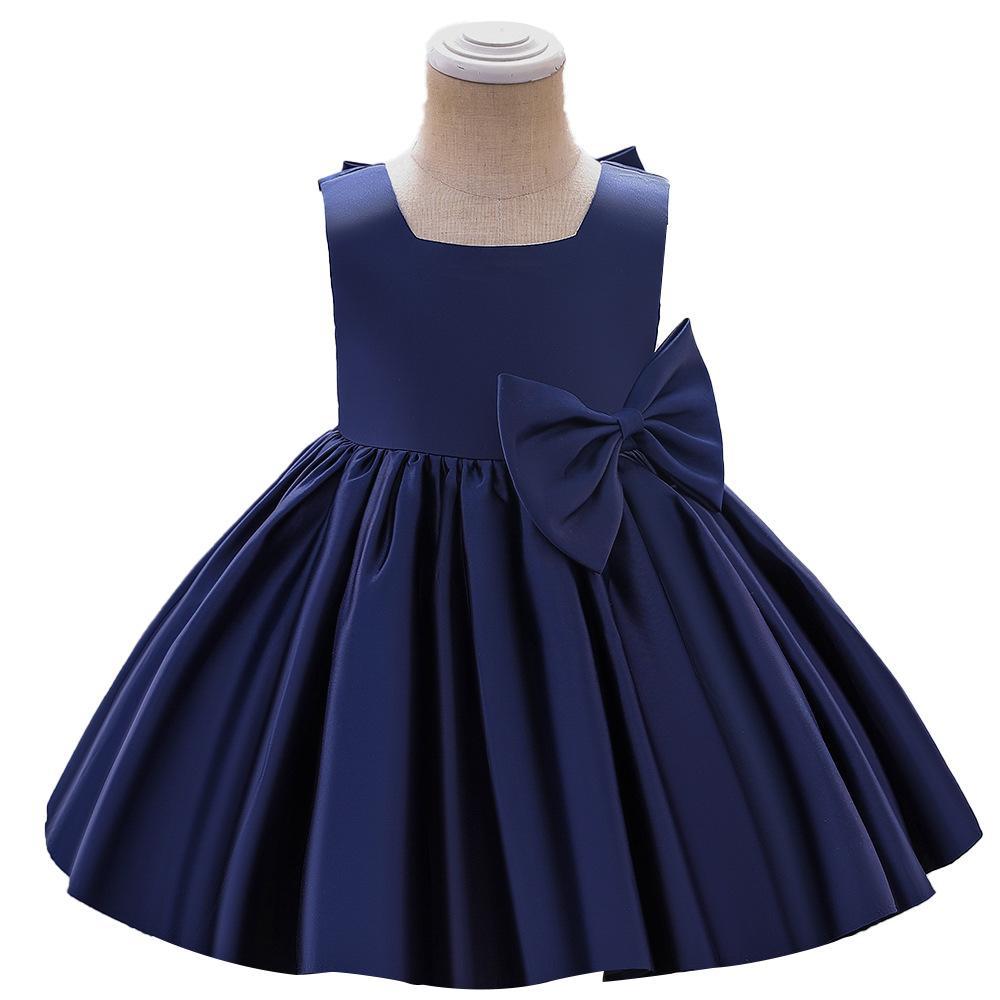 Amazon children's dress princess dress, baby clothing baby year old, satin dress European and American children's clothing dress