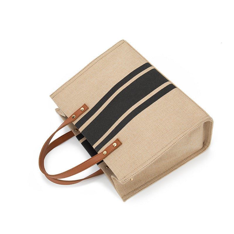 Striped Canvas Commuter Bag – Stylish & Spacious