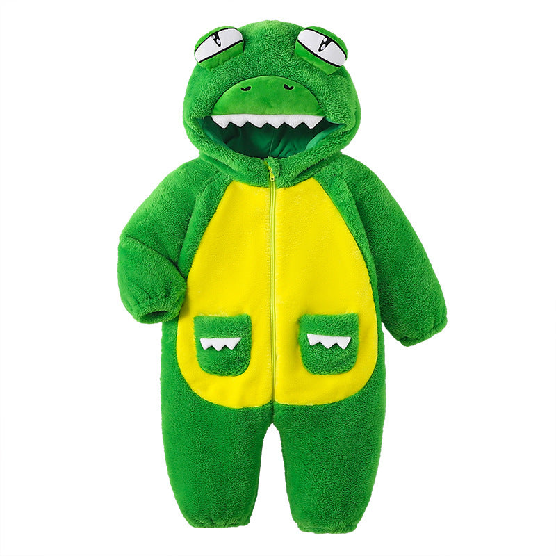 Autumn new 0-3 year old baby single-layer cartoon-shaped one-piece Romper, little monster-shaped one-piece Romper