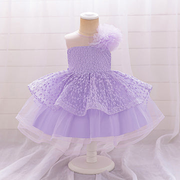 Girls' Dress Light Luxury Lace Fluffy Princess Dress Children's Host Walk Show Birthday Banquet Piano Performance Costume