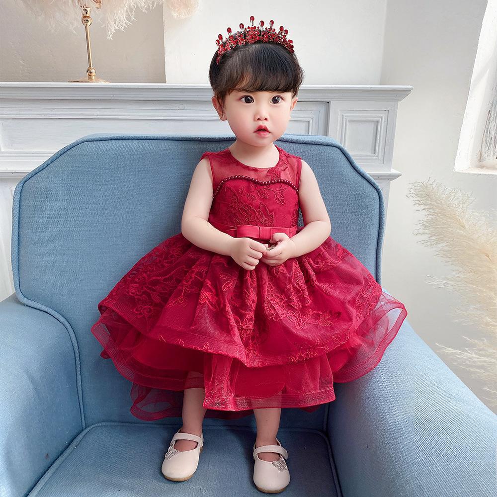 AliExpress Amazon baby dress baby embroidery trailing children's dress skirt, European and American foreign trade girls wash dress