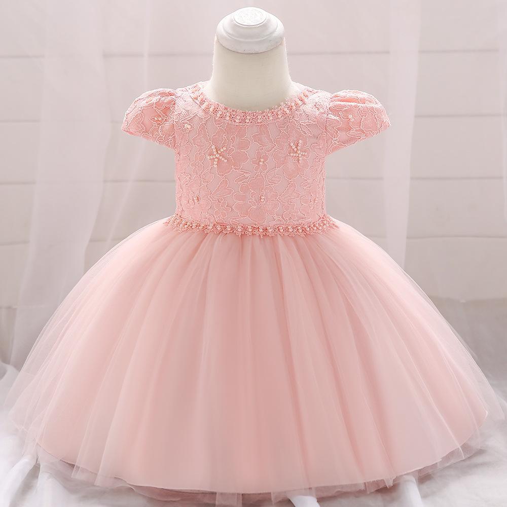 Foreign Trade Infant Dress Girls Lace Mesh Princess Fluffy Dress Baby Birthday European and American Style