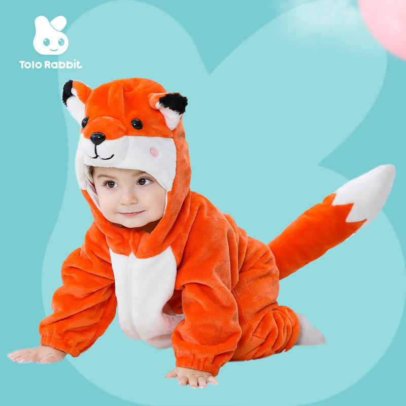 Autumn new infant and toddler animal-shaped one-piece Romper cute little fox-shaped one-piece Romper