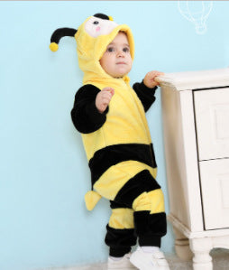 Qile Rabbit Autumn New Infants and Toddlers Two-color Cartoon Animal Trend Fashion Styling Single-layer Comfortable Romper