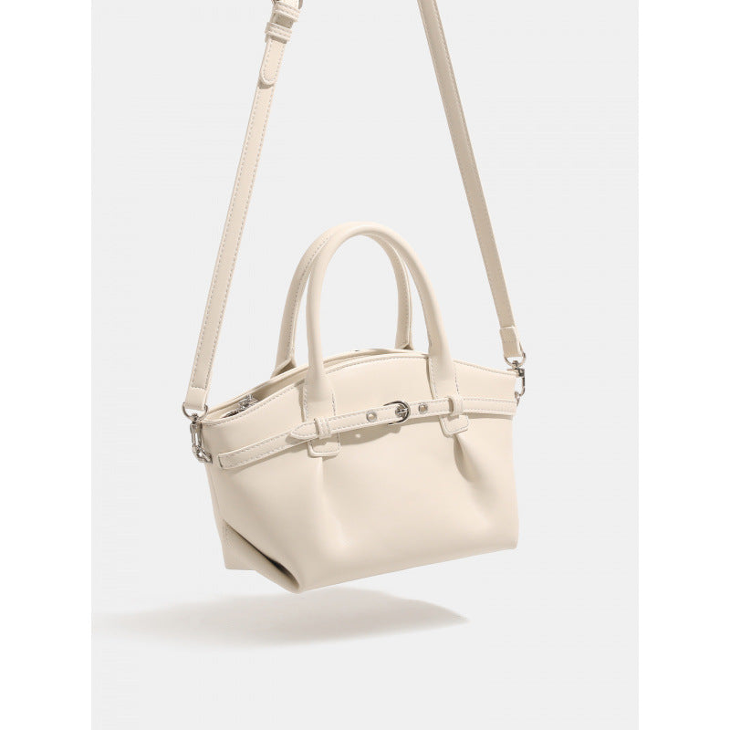 2025 autumn new niche design dumpling bag fashion casual handbag white commuter versatile messenger bag women