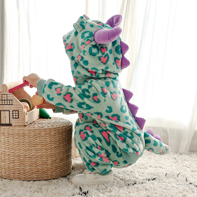 Infants and toddlers autumn new comfortable single-layer modeling set, little monster modeling two-piece performance suit