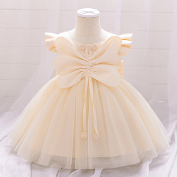 Girl baby 0-3 year old birthday party washing dress baby year old breathable princess dress three-dimensional big bow skirt