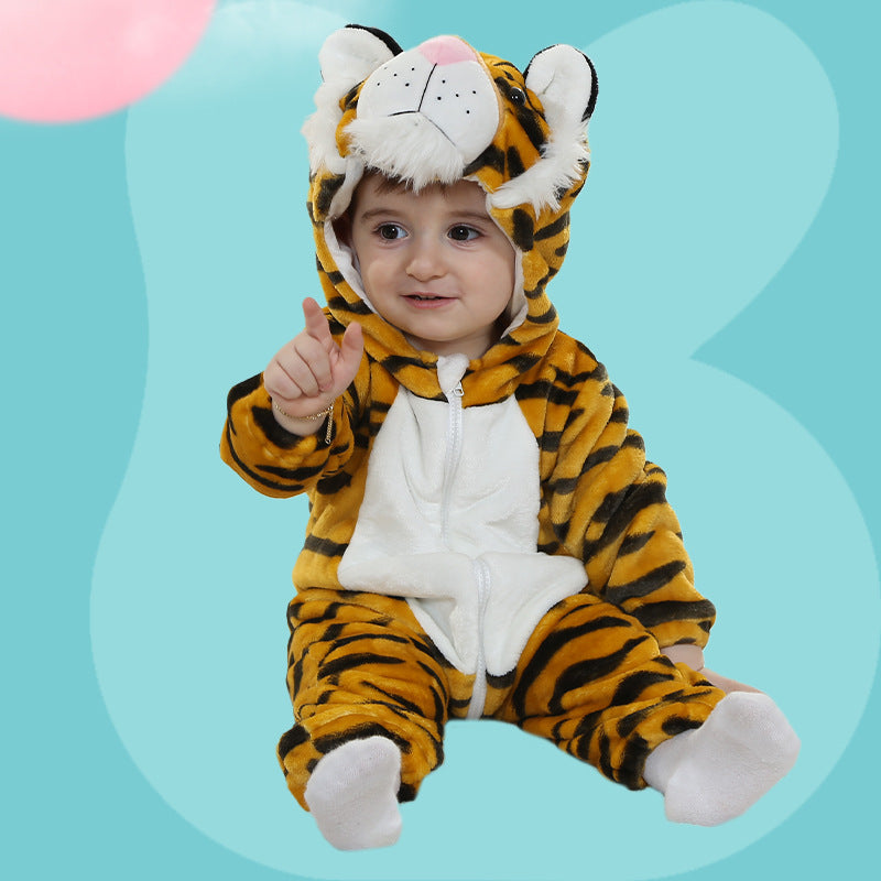 Qile Rabbit autumn new baby outing clothes wholesale flannel three-dimensional shape one-piece Romper Total link