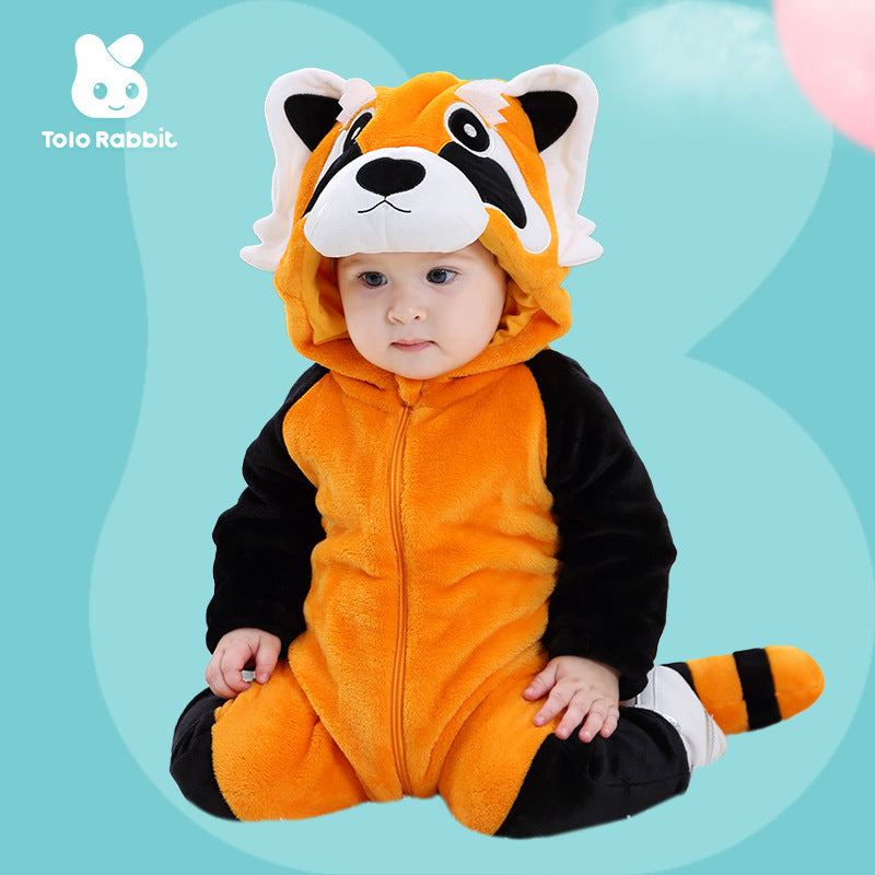 Qile Rabbit Baby One-Piece Spring Baby Out Clothing Infant Baby Climbing Clothing Animal Series Single Layer Main Chain