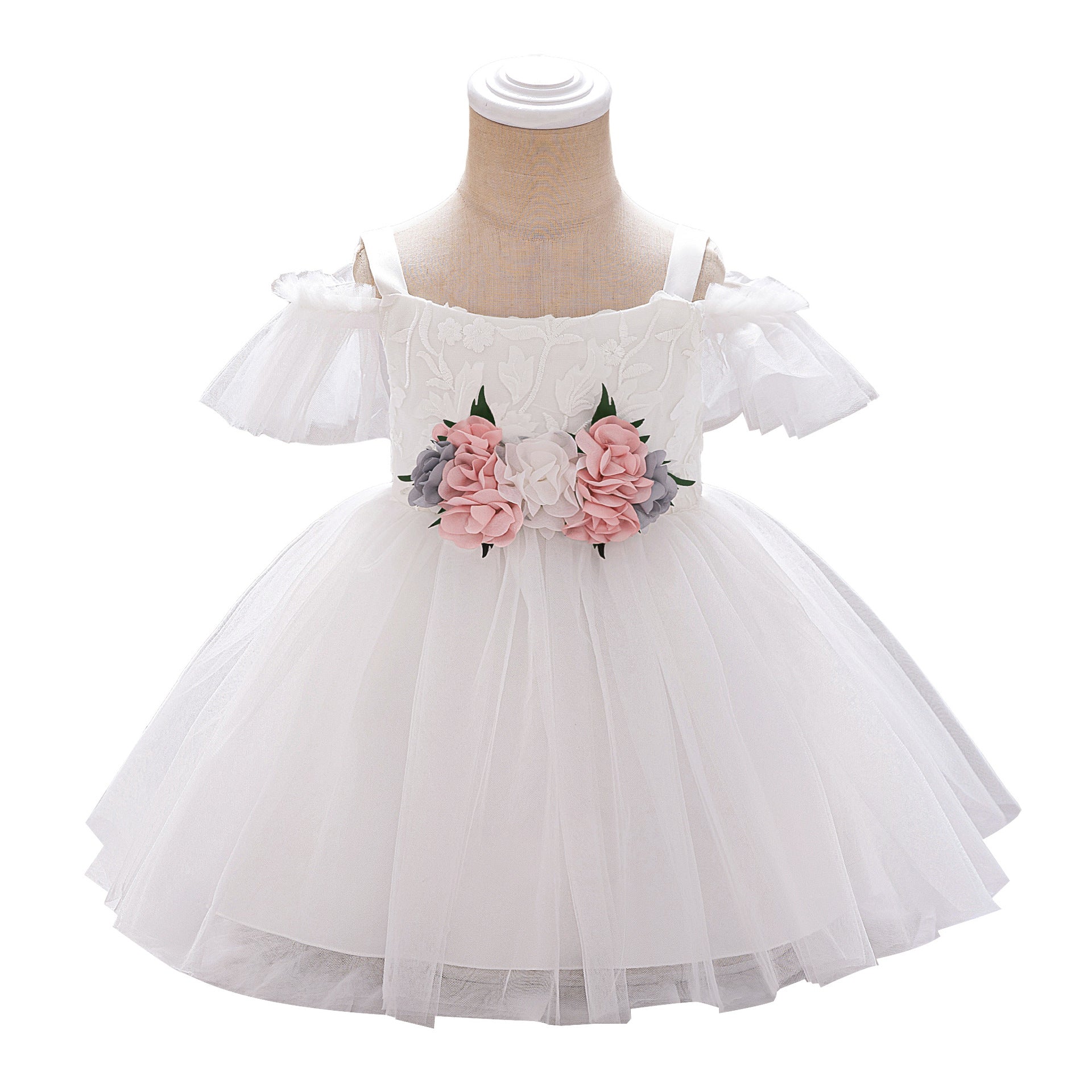 Cross-border spot fluffy gauze skirt girls' dress birthday one-year-old performance dress suspender dress children's princess children's clothing