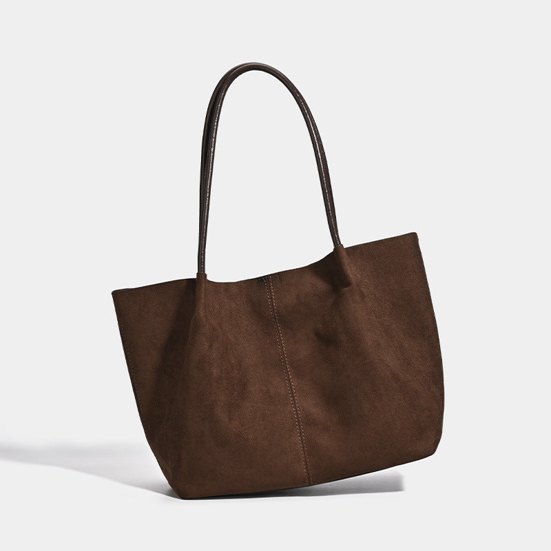 Autumn and winter retro tote bag women's 2025 new shoulder bag, high-end sense, large-capacity work commute armpit bag