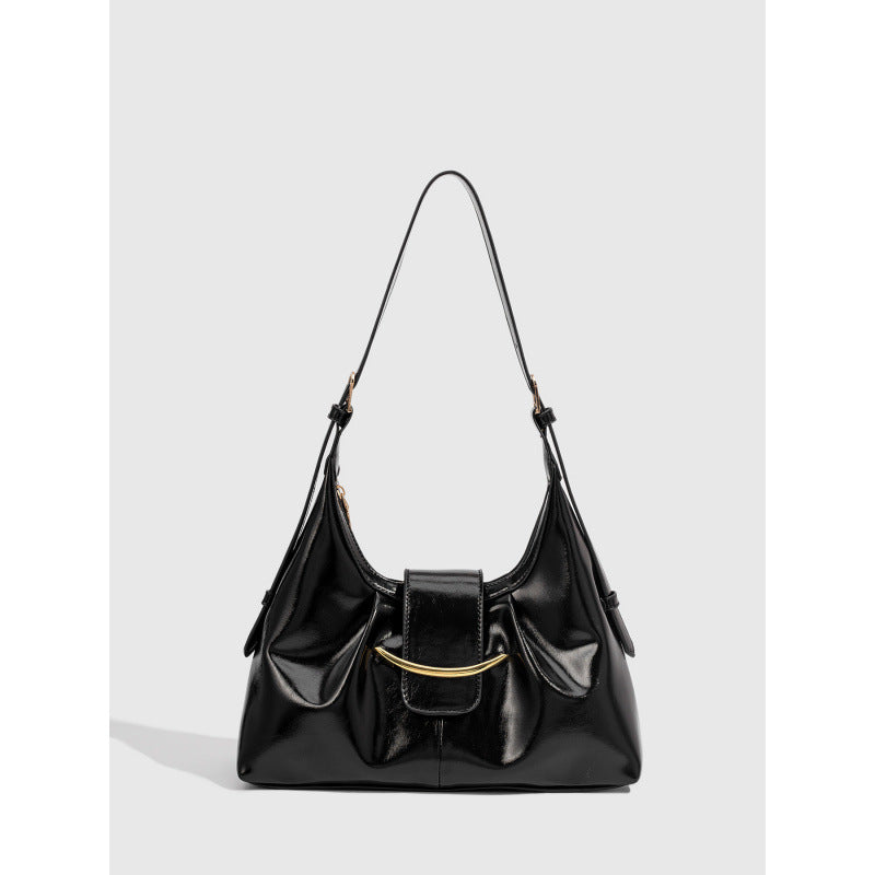 Premium single shoulder armpit bag women 2025 retro texture large capacity women's bag niche light luxury tote bag