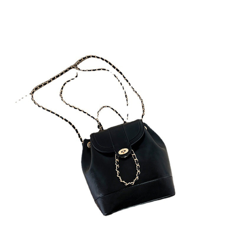 Korean Double Shoulder Chain Bucket Bag – Chic & Stylish