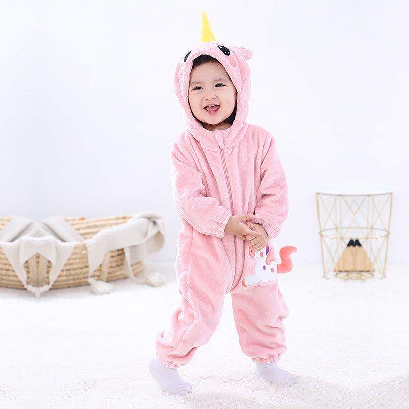 Qile Rabbit Spring and Autumn New Infant and Toddler Shape Romper Unicorn Shape One-piece Romper Climbing Suit