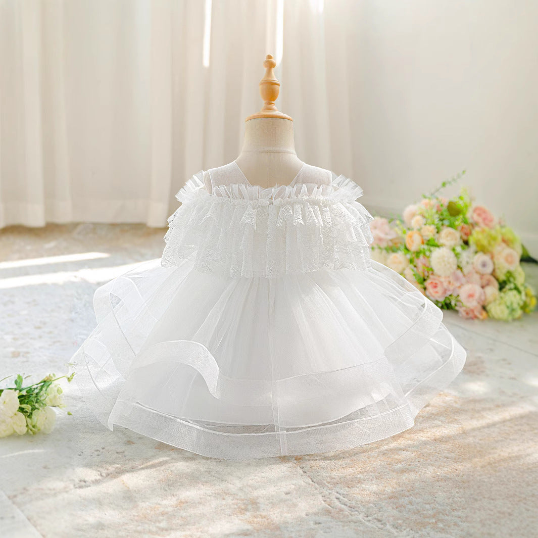 Children's dress 2025 new girls princess dress sweet foreign little girl fluffy girls piano performance clothes