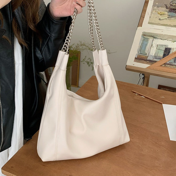 Korean Soft Leather Chain Tote Bag