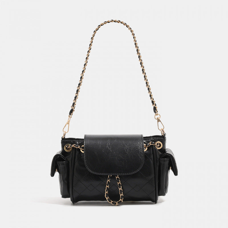 Simple casual shoulder bag trendy new niche texture women's Korean version temperament trendy fashion small square bag handbag