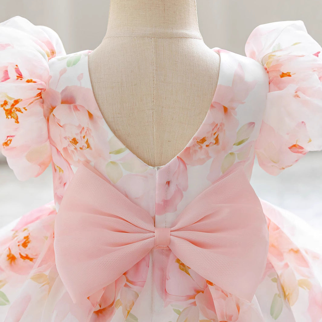 Girls dress piano playing flower girl wedding little girl princess dress children host first birthday performance clothes