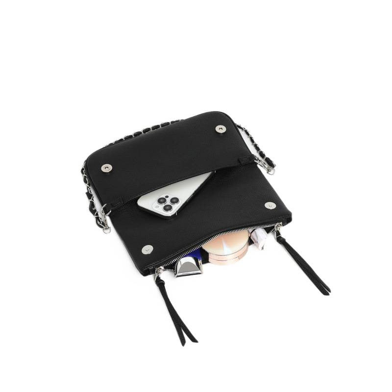 2025 new soft leather small square bag foreign trade European and American fashion versatile chain underarm tassel single shoulder oblique span bag