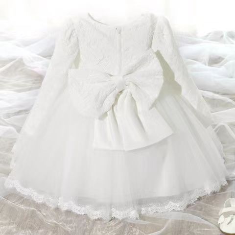 Children's big bow princess dress