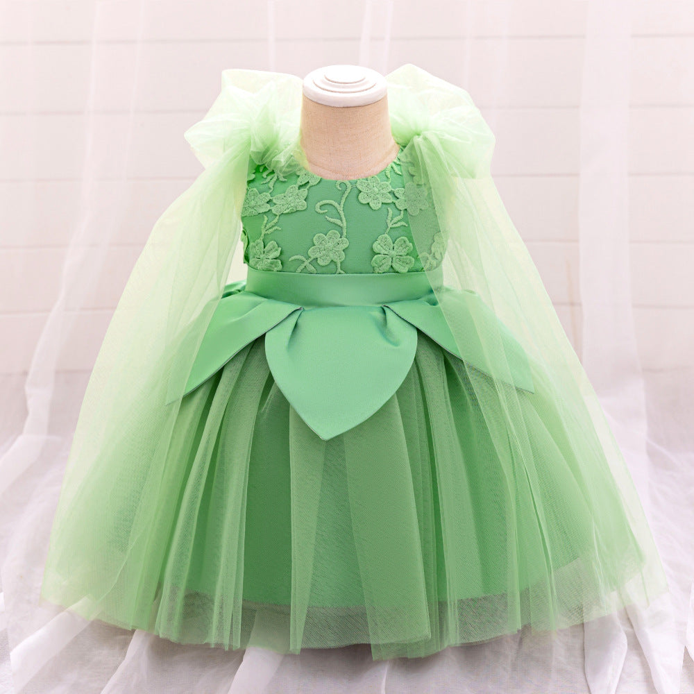 Amazon children's dress embroidered princess dress girls festival party catwalk dress host piano performance dress