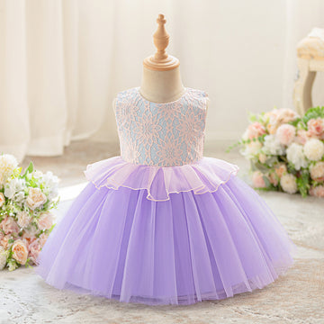 Wholesale Amazon sleeveless wedding dress tutu skirt little girl children's dress baby year old princess dress piano performance dress