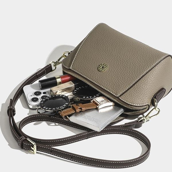 Women's Retro Lychee Pattern Crossbody Shell Bag