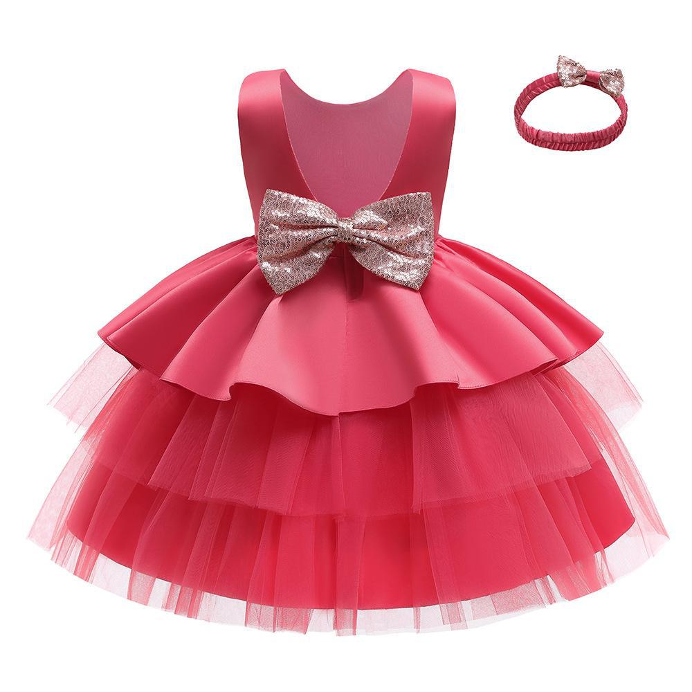 2023 Amazon Sources Children's Dress Princess Dress Girls Baby Fluffy Cake Dress Big Children's Birthday Dress
